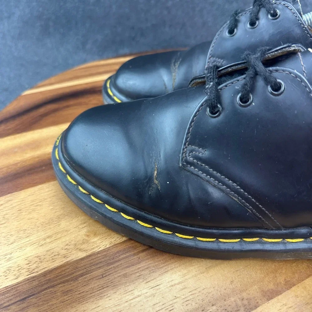 Vintage Doc Dr Martens 1461 59 Three Hole Black Made In England US M5 W6